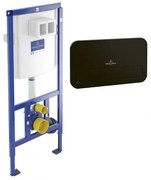 Set rezervor incastrat si cadru, Villeroy&amp;Boch Viconnect, cu clapeta negru mat, 92246100