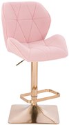 HR212KW Scaun Roz Pudra Boucle cu Bază Aurie