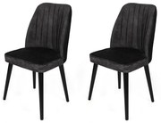 Set de scaune de sufragerie Alfa Anthracite and Black, 2 buc.