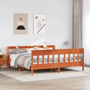 vidaXL Cadru de pat fără saltea, maro ceruit 200x200 cm lemn masiv pin