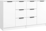 vidaXL Servante, 2 buc.,, alb, 60x30x70 cm, lemn prelucrat