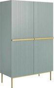 Dulap Nicole - salvie MDF / auriu picioare