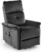 Fotoliu rabatabil SEMIR 2, stofa catifelata negru - Bluvel 19, 80x108/