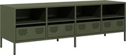 vidaXL Dulap TV, verde măsliniu, 135x39x43,5 cm, oțel laminat la rece