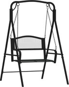 vidaXL Bancă balansoar, negru, 124 cm, oțel