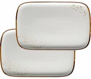 Mäser Set de 2 tăvi Pintar White cu puncte maro 30x 20 x 2 cm, L