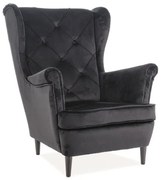 Fotoliu Lady velvet negru Blu19/wenge