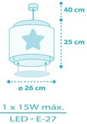 Lustră pentru copii BABY DREAMS 1xE27/15W/230V albastru Dalber 76012T