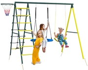 Outsunny Set de Leagan pentru Copii 4 in 1 cu Leagan cu Farfurie | Aosom Romania