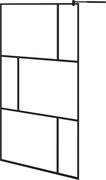 vidaXL Paravan de duș walk-in, negru, 115x195 cm, sticlă securizată