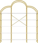 Raft în stil simplu, cinci straturi de depozitare, formă unică de nor, 170x26x190 cm, Aur + Alb