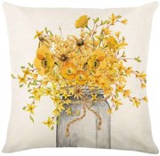 Husa din in pentru perna BLOSSURA 45x45 cm, crem