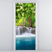 Fototapeta pentru ușă - cascada cu nivelul albastru (95x205cm)