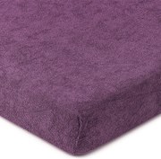 Cearșaf de pat 4Home, din bumbac frotir, violet, 90 x 200 cm, 90 x 200 cm