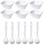 Set boluri de servire cu lingurițe EH Wavy pătrat,12 pcs