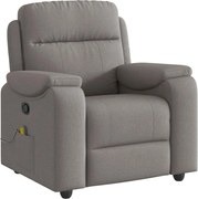 vidaXL Fotoliu de masaj rabatabil, gri taupe, material textil