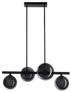 Lustră pe cablu KAMA 4xG9/28W/230V negru/negru fumuriu
