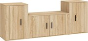 vidaXL Set dulap TV, 3 piese, stejar sonoma, lemn prelucrat