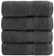 vidaXL Prosoape de baie premium SOLUND, 4 buc., antracit, 30x30 cm, 600 g/m²