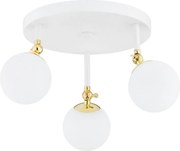 Argon 1434 - Plafonieră de baie LATINA, montaj aplicat, 3xE14/7W/230V, IP44, alb/auriu