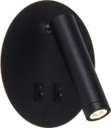 Zuma Line W4107-BK-LED Aplica spot de perete CIRCA, LED 5,5 W/230 V + LED 2,5 W, negru