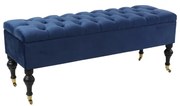 Bancuta Chesterfield albastra catifea 124/40/42 cm