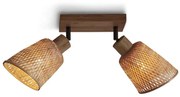 Plafoniera eco din bambus Java 2-Shade nat/15x17, nat