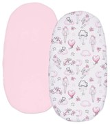 Set 2 cearceafuri din bumbac cu elastic roata pentru landou sau cosulet de rachita Kidizi Fairy Clouds