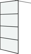 vidaXL Perete cabină duș walk-in negru 100x195 cm sticlă ESG mată