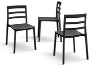 Set 4 scaune RIGATO -POLIPROPILENA- HORECA - NEGRU