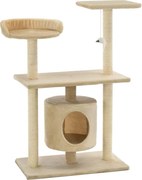 vidaXL Ansamblu pentru pisici cu stâlpi din funie de sisal, 95 cm Bej