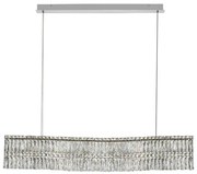 Lustra suspendata LED crom, cristale sticla NUVIA 120cm