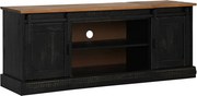 vidaXL Dulap TV HALDEN 2 usi glisante negru 150x40x60 cm lemn masiv