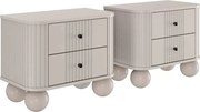 Set noptiere Vesper 56 cm - cașmir / mânere negre / picioare sferice