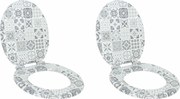 vidaXL Capac de toaletă cu închidere lentă 2 pcs 44 x 38 cm Placă MDF