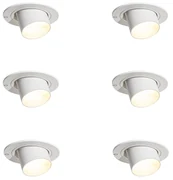 Set de 6 spoturi încastrate albe GU10 35mm rotunde înclinabile - Installa