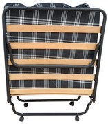 Pat pliant Classic, cu saltea 1900*800 mm, textil Kilt-1, cadru negru