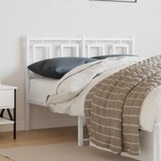 vidaXL Tăblie de pat metalică, alb, 120 cm