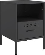 vidaXL Noptieră, negru, 36x39x50,5 cm, oțel