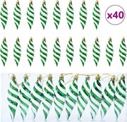 vidaXL Bola în formă de spirală de Crăciun 40 pcs Verde Plastic