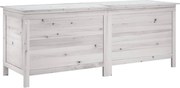 vidaXL Ladă depozitare de grădină alb 150x50x56,5 cm lemn masiv brad
