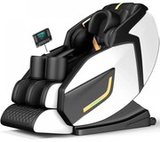 Fotoliu de Masaj FELIX, cu Incalzire, capete de masaj cu JAD, Bluetooth, Zero Gravity, 2 Boxe, Moduri Automate, Suport picioare extensibil, Display, Piele PU Premium, Negru