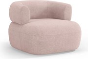 Fotoliu roz deschis cu tapițerie din stofă bouclé Jenny – Micadoni Home