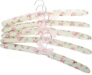 Set de 5 umerașe textile Flori, roz