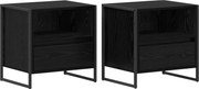 vidaXL Noptieră 2 pcs Stejar Negru 50 x 39,5 x 50 cm Lemn compozit