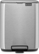 Cos de gunoi Brabantia Bo Pedal 1010142, 7 l, Inchidere lenta, Baza cauciucata, Rezistent la amprente, Otel inoxidabil