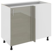Corp Baza Colt Karo, Gri Lucios/Alb, MDF, 98 x 50 x 80 cm