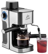 Espressor manual First Austria FA-5475-2, 800W, Rezervor 0.250L, Vas de sticla, Pauza, Inox/Negru