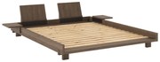 Pat matrimonial maro din lemn de pin cu somieră 160x200 cm Social – Karup Design
