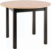 Masa extensibila DANTE, stejar artisan/negru mat, PAL laminat, 102/142